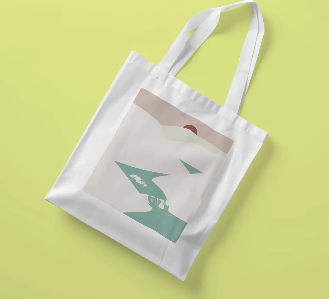 Paesaggio bianco 05 borsa in juta da Little Dean