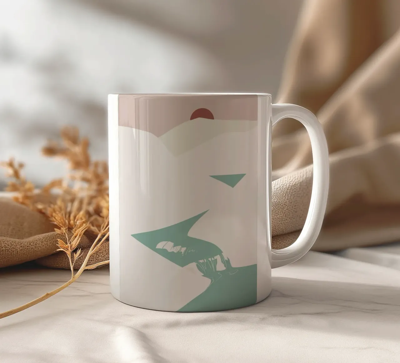 Paesaggio bianco 05 tazza in ceramica da Little Dean