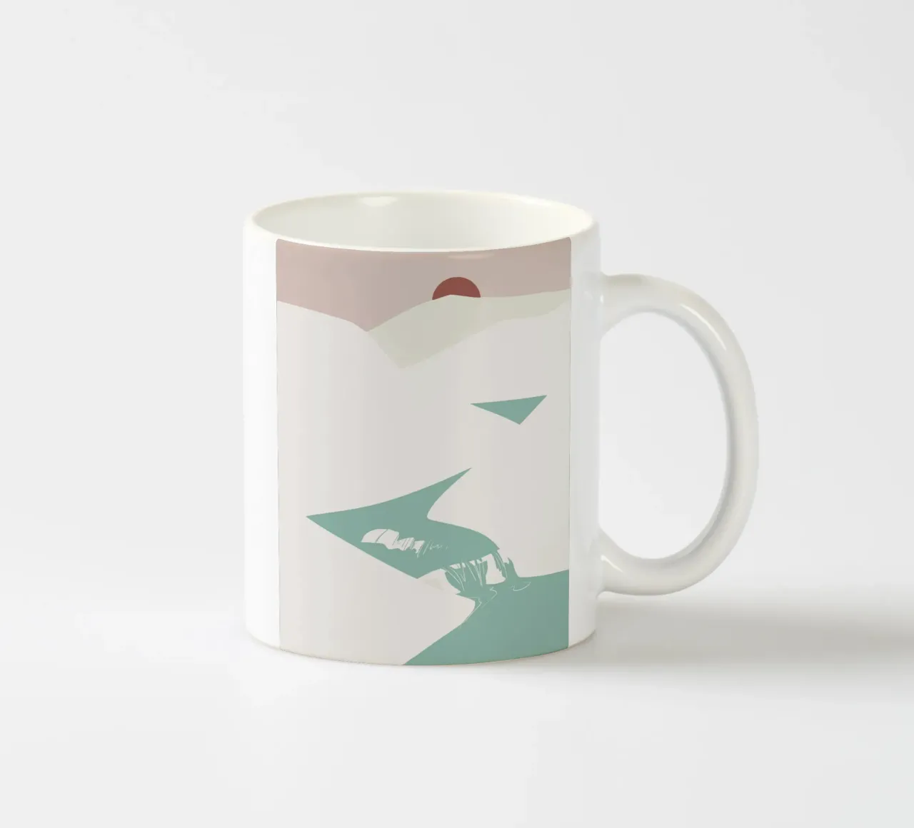 Paesaggio bianco 05 tazza in ceramica da Little Dean