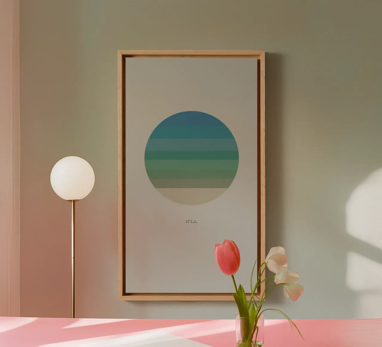 dot gradient blue in circle canvas with Floater frame by hamily