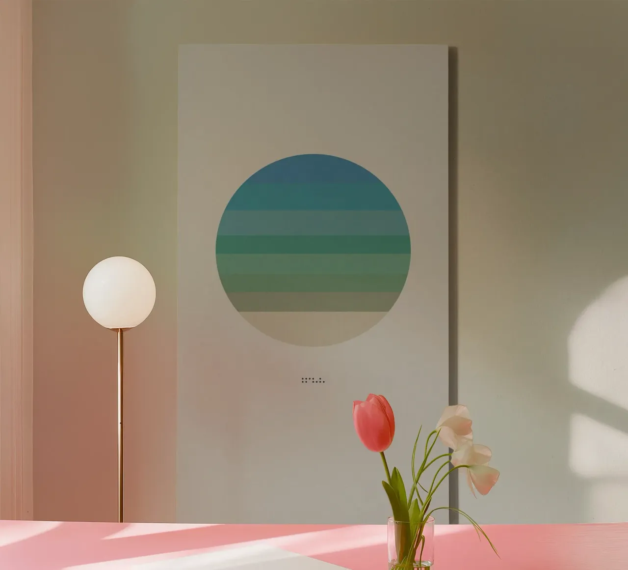 dot gradient blue in circle canvas with Floater frame by hamily