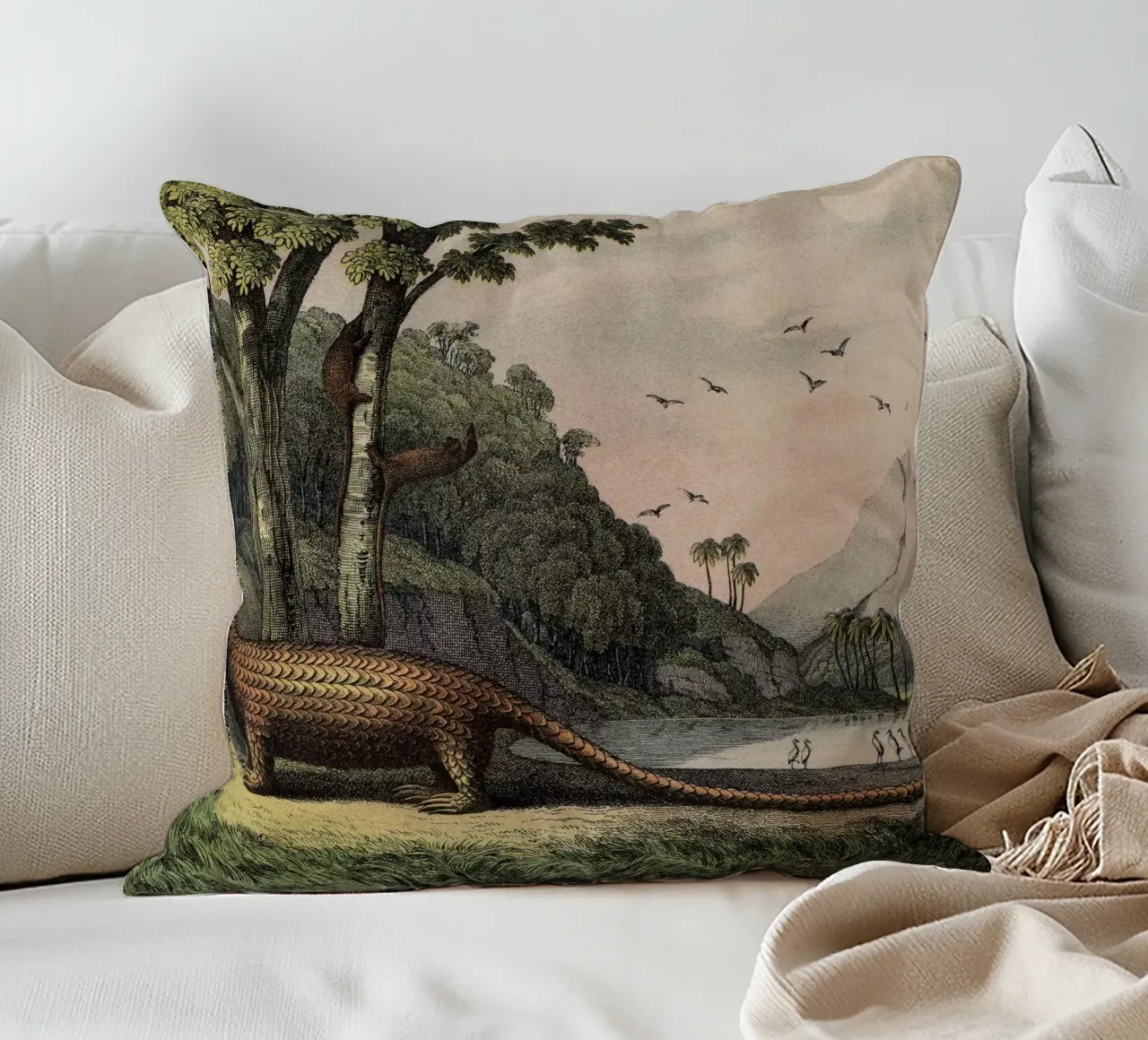Vintage Kolb 12 Tafel 40 Pangolin cuscino da Vintage Print Collection