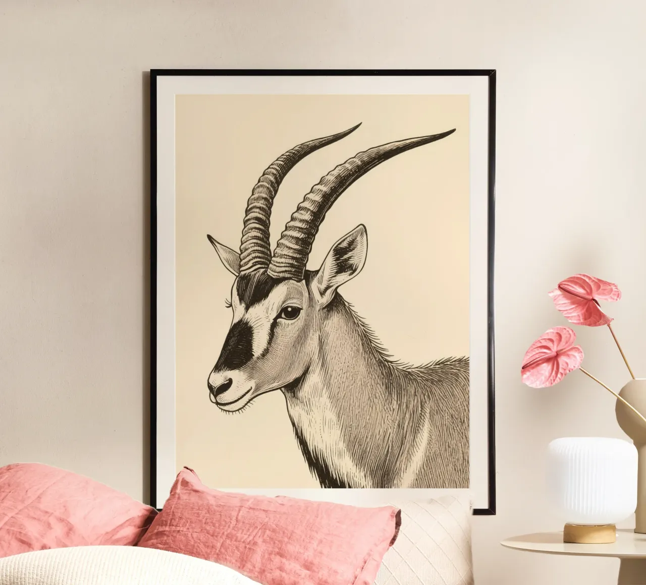 Oryx poster con telaio in legno da knowledge