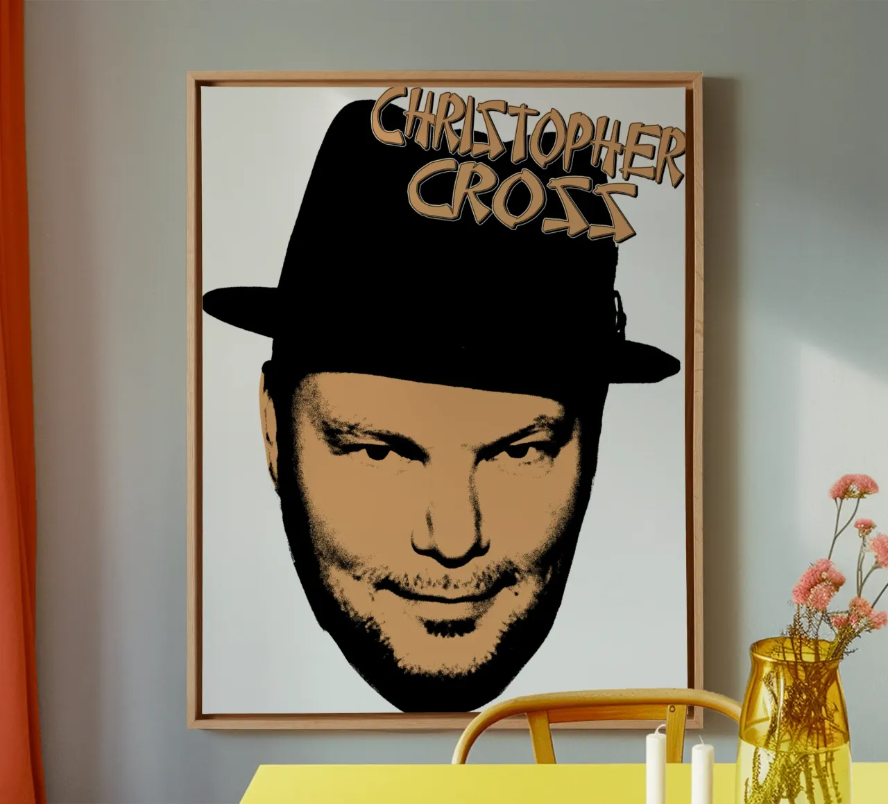 Pop-Rock Christopherr Cross Leinwand mit Schattenfugenrahmen von igoshdesigns