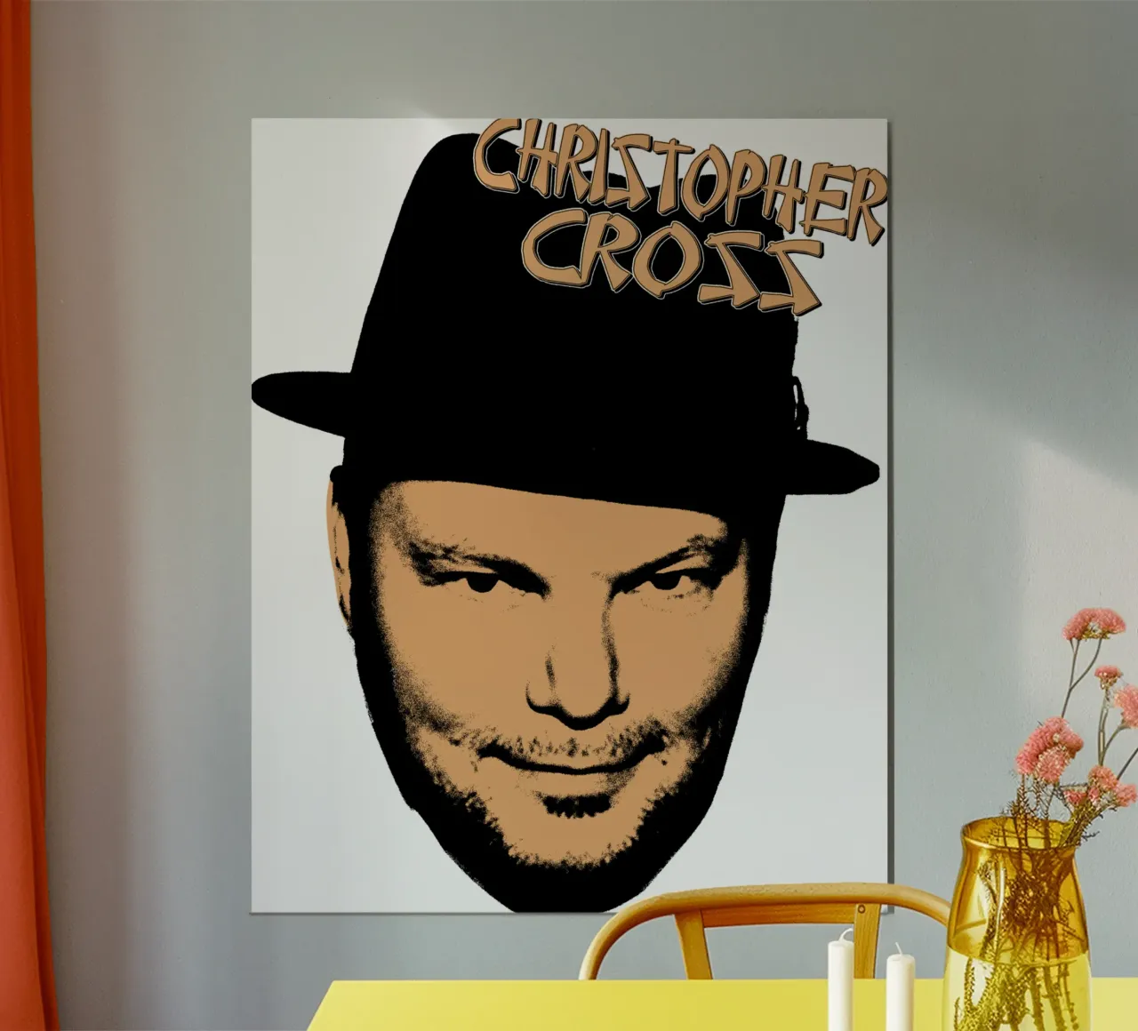 Pop Rock Christopherr Cross poster con marco de madera de igoshdesigns