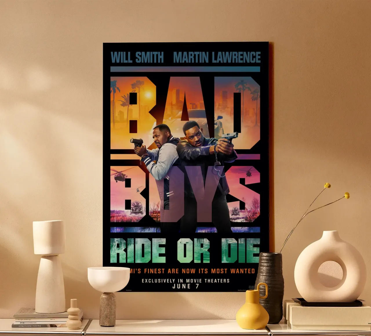 Bad Boys Ride Or Die - Will Smith - Martin Lawrence tela con Cornice a cassetta da Lembayung art