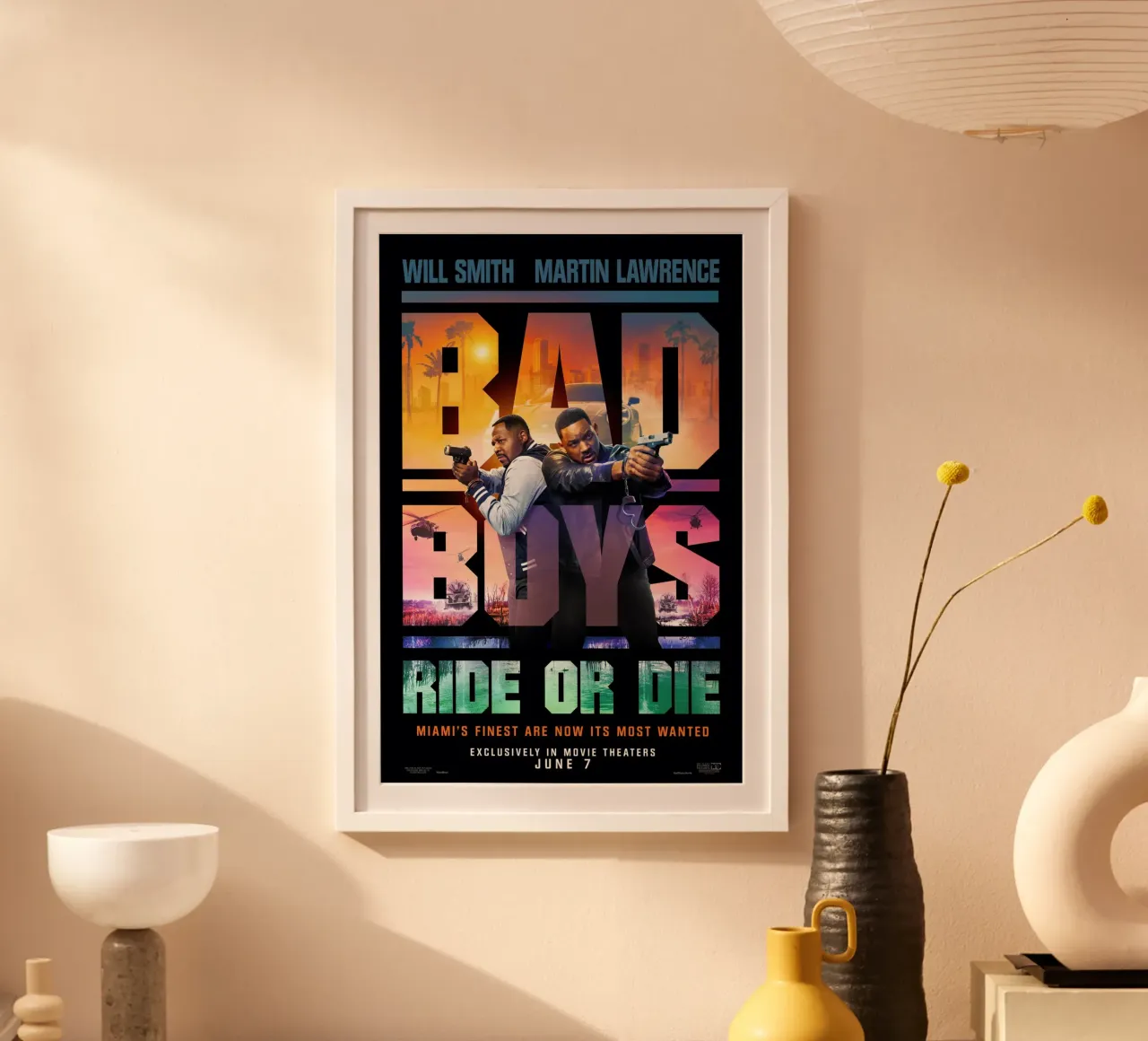 Bad Boys Ride Or Die - Will Smith - Martin Lawrence poster con telaio in legno da Lembayung art