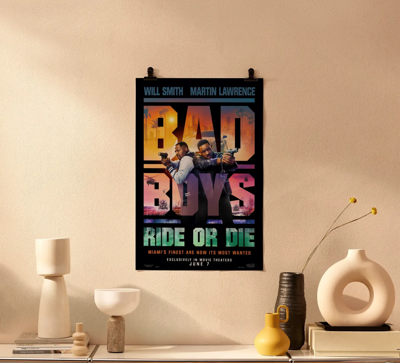 Bad Boys Ride Or Die - Will Smith - Martin Lawrence poster con telaio in legno da Lembayung art