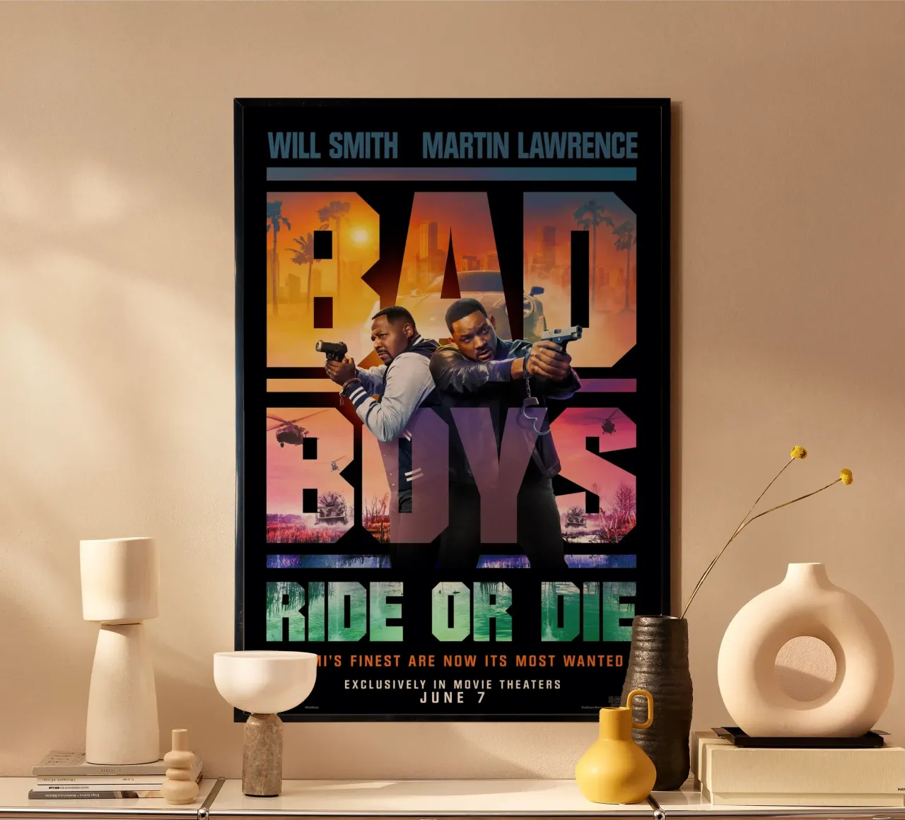 Bad Boys Ride Or Die - Will Smith - Martin Lawrence poster con telaio in legno da Lembayung art