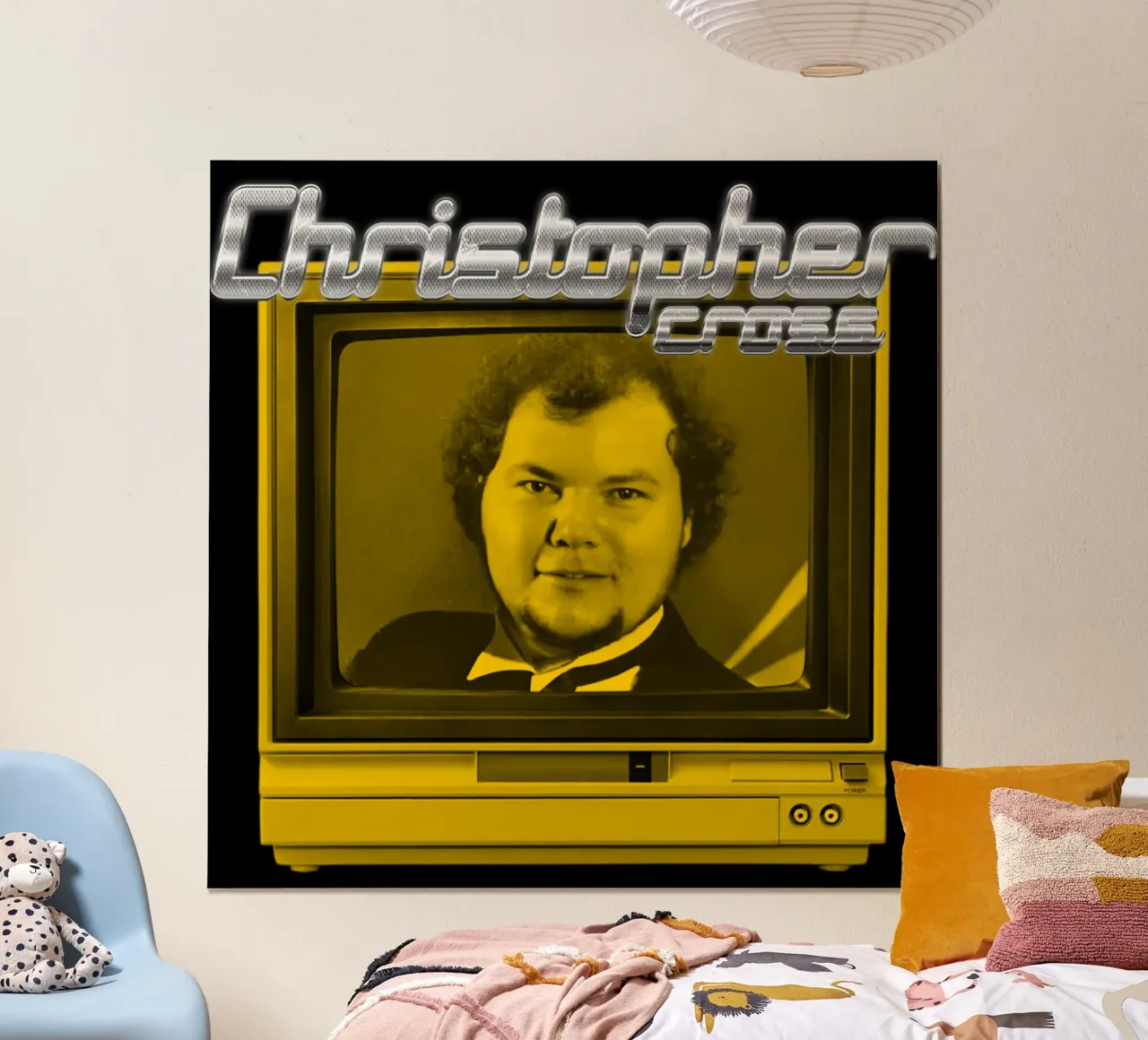 Soft Rock Christopherr Cross poster con marco de madera de igoshdesigns