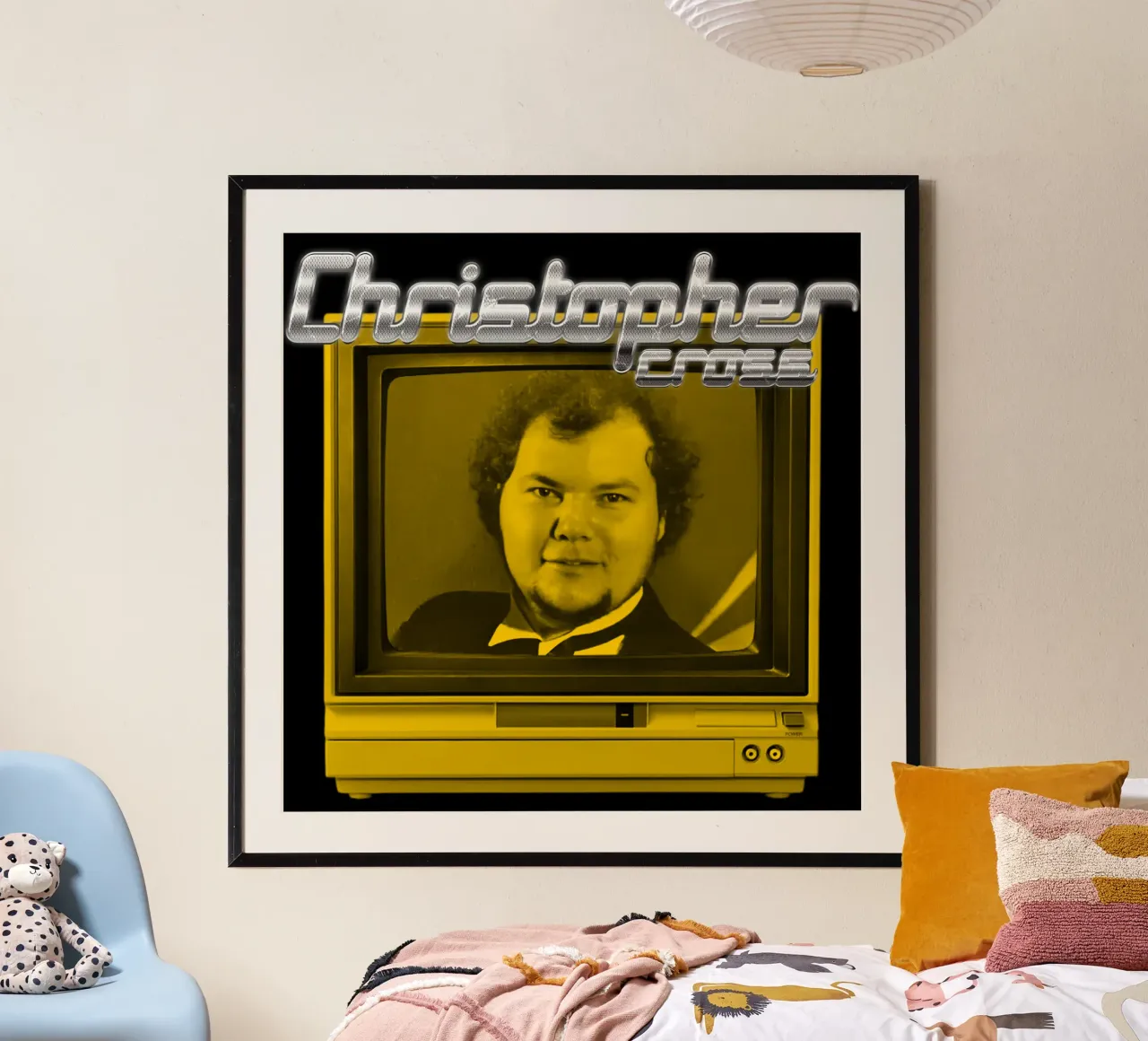Soft Rock Christopherr Cross poster con marco de madera de igoshdesigns