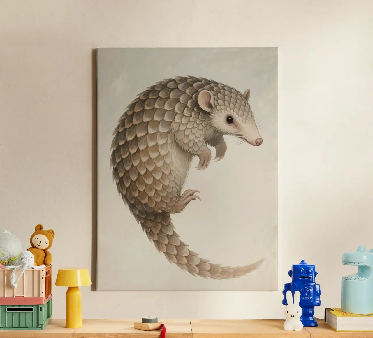Pangolin canvas with Floater frame by knowledge