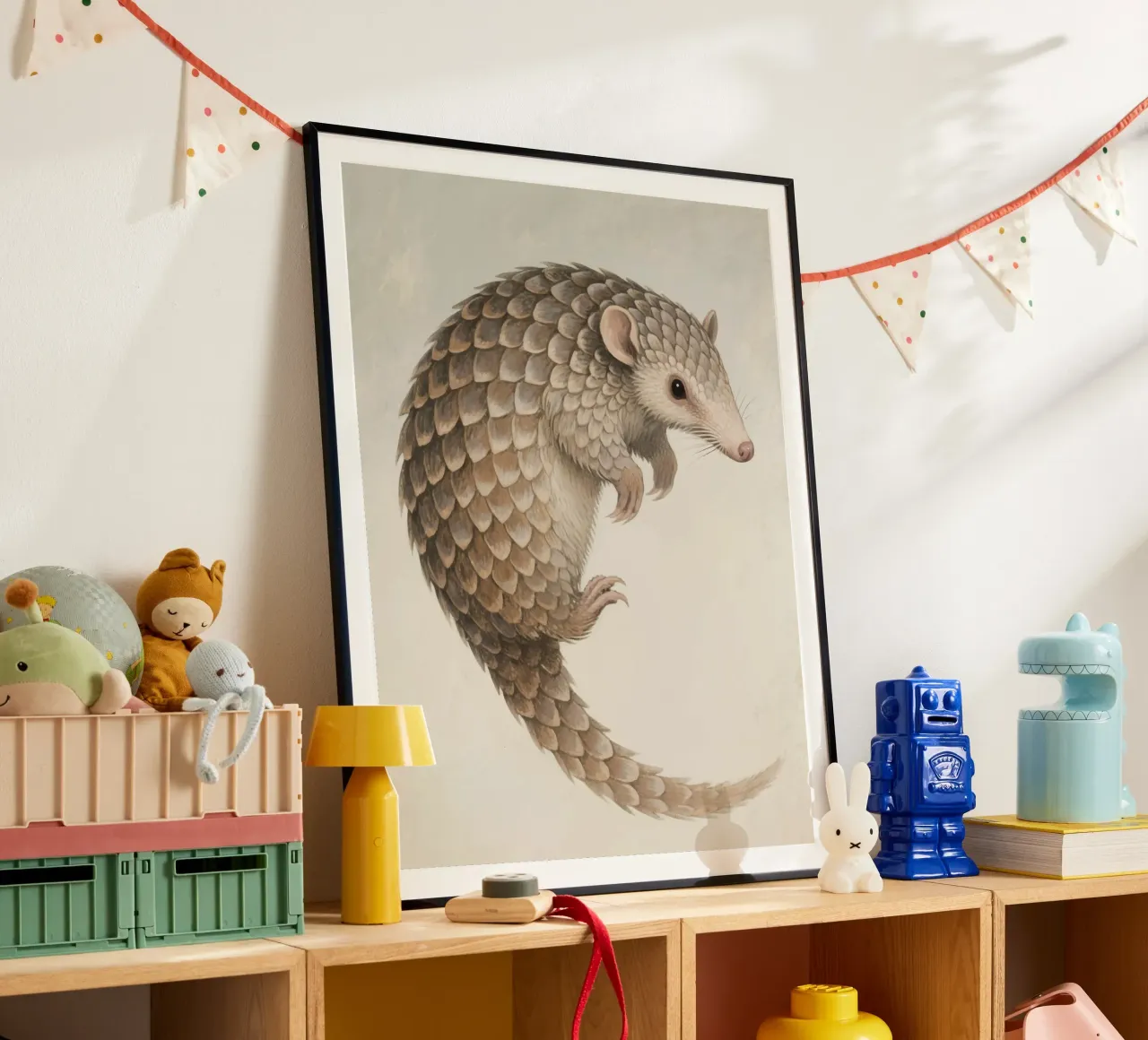 Pangolin poster con telaio in plastica da knowledge