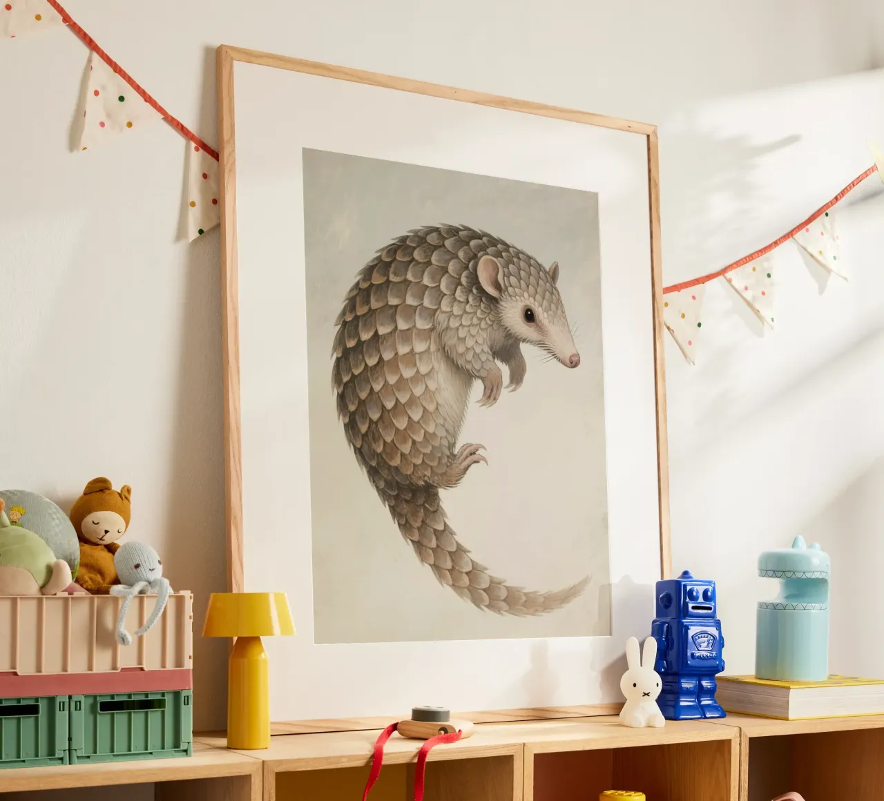 Pangolin poster con telaio in plastica da knowledge