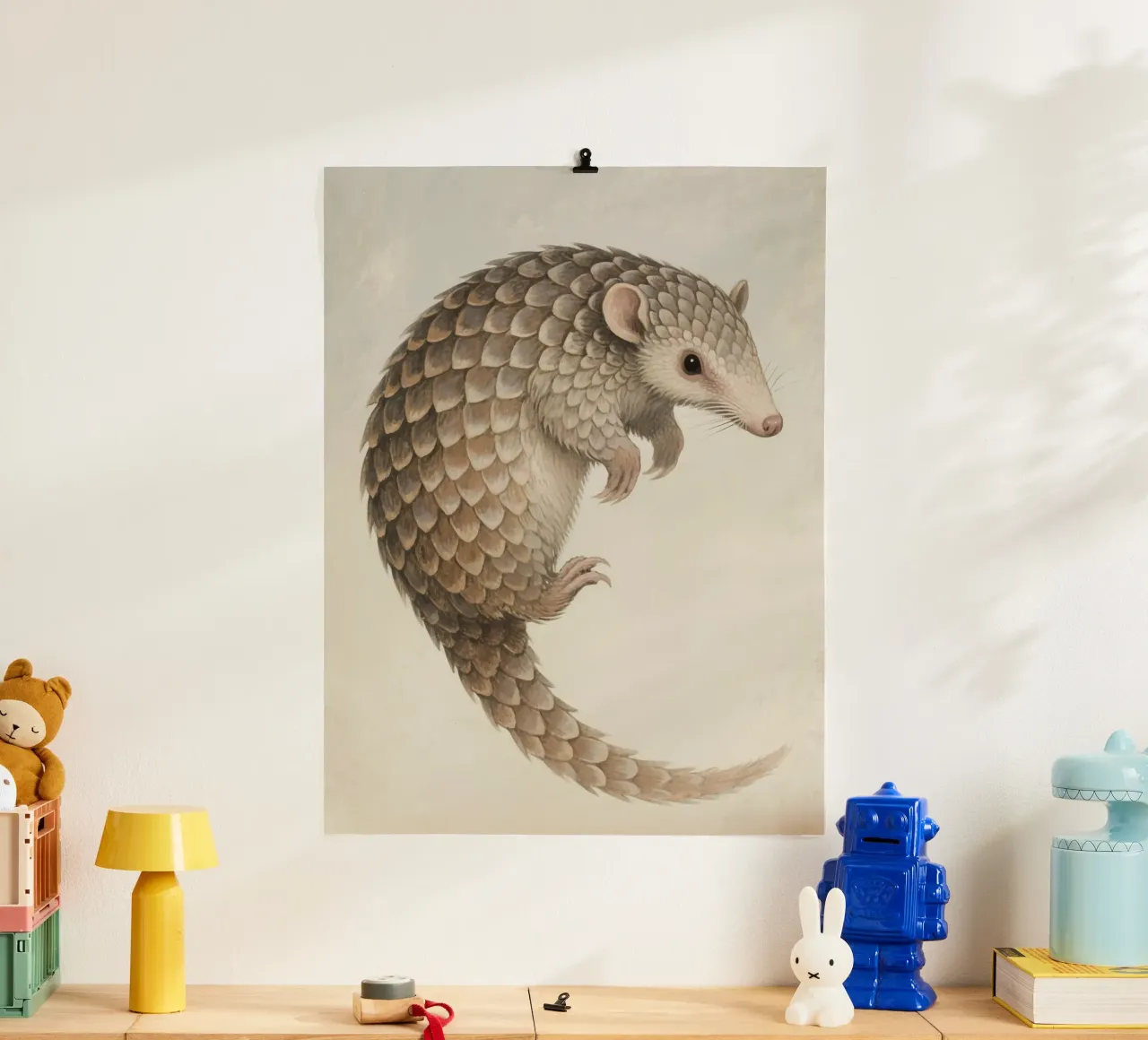 Pangolin poster con telaio in plastica da knowledge