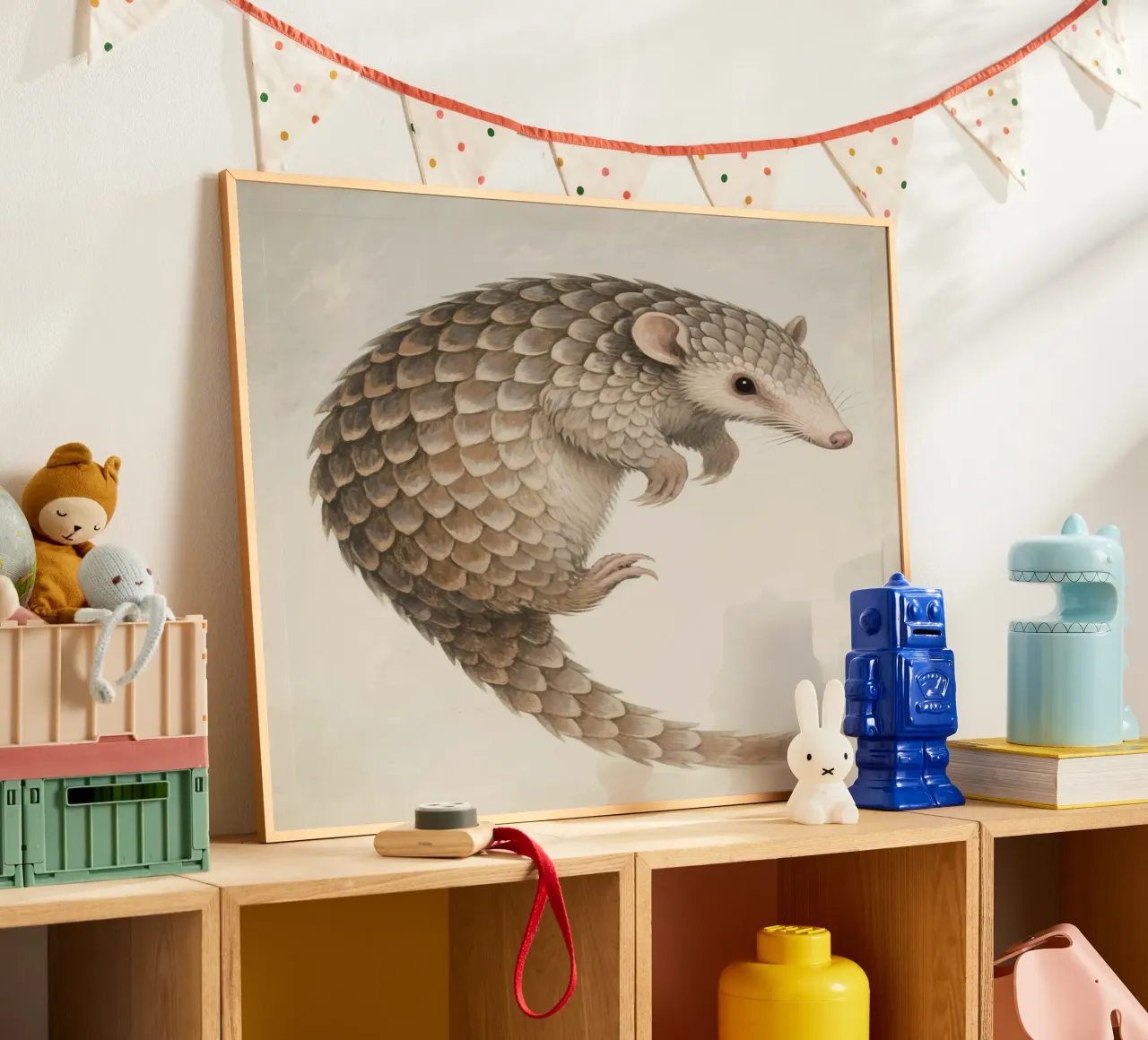 Pangolin poster con telaio in plastica da knowledge