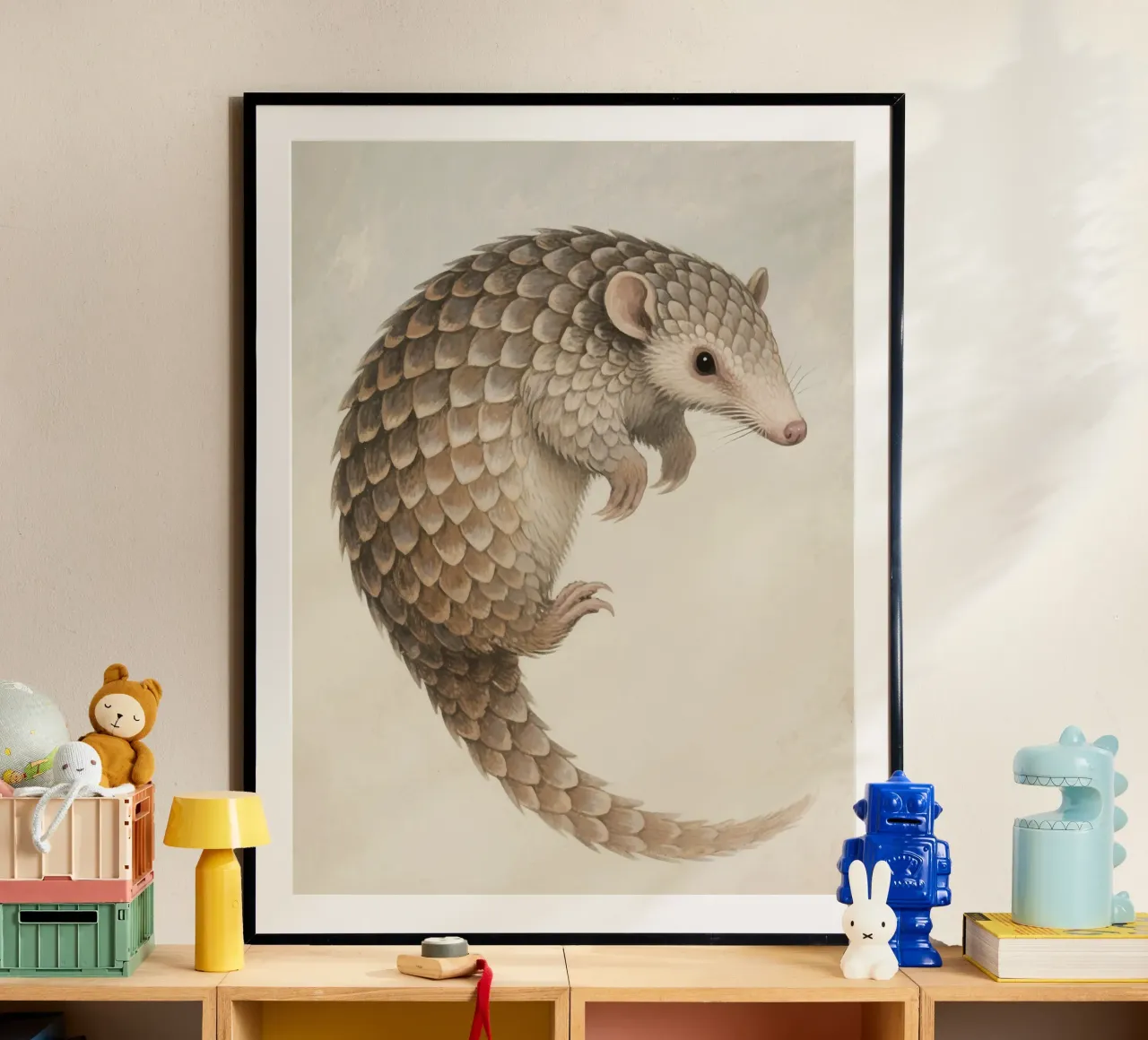 Pangolin poster con telaio in plastica da knowledge