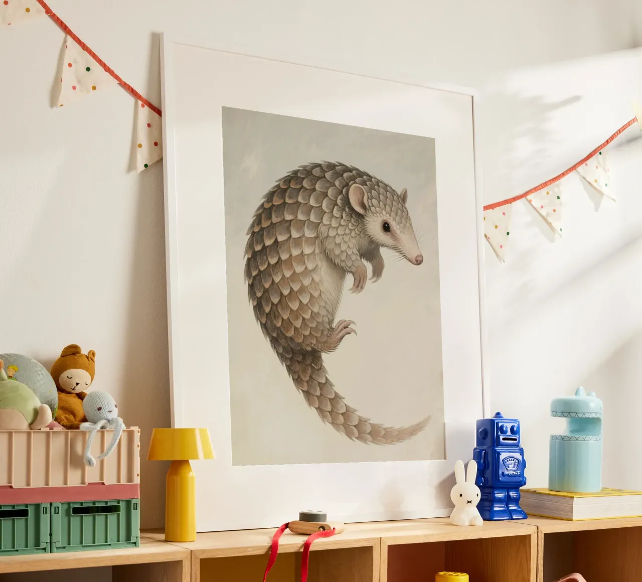Pangolin poster con telaio in plastica da knowledge