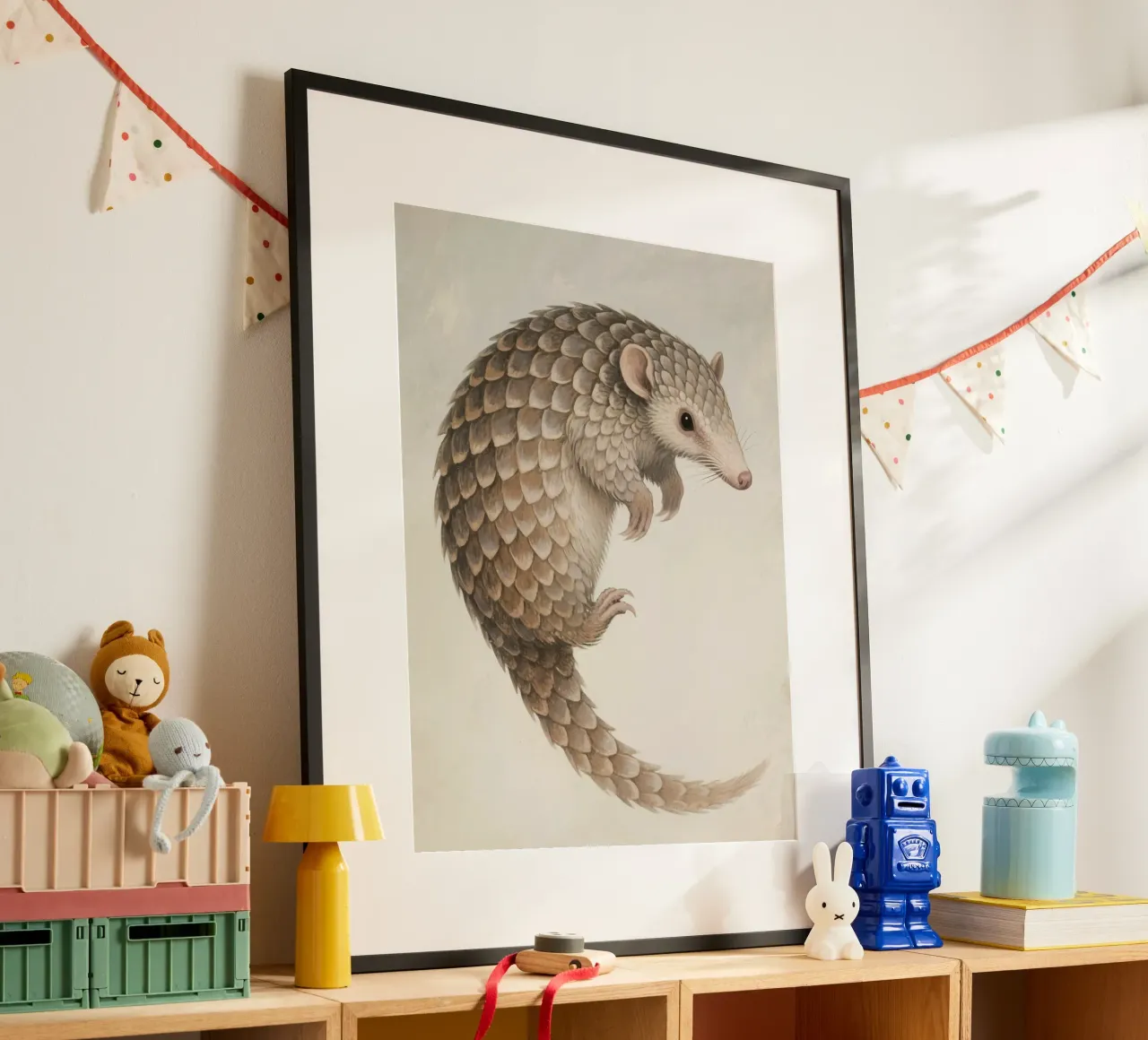 Pangolin poster con telaio in plastica da knowledge