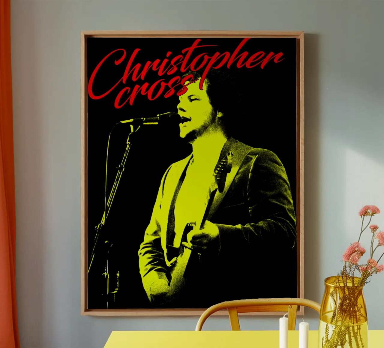 El mejor cantante Christopher Cross lienzo con Marco flotante de igoshdesigns