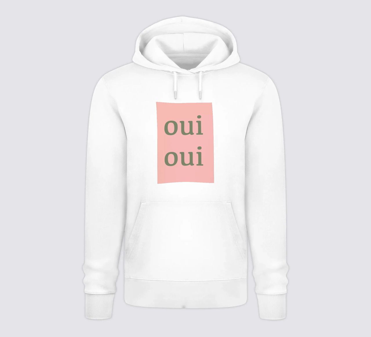 Oui Oui design tipografico francese felpa con cappuccio da Proper job studio