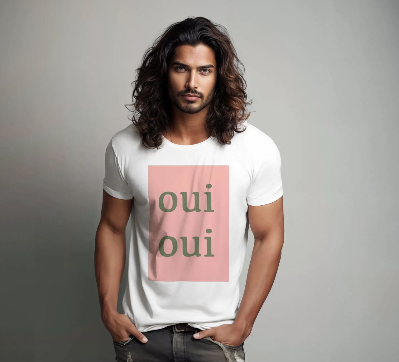 Oui Oui design tipografico francese t-shirt da Proper job studio