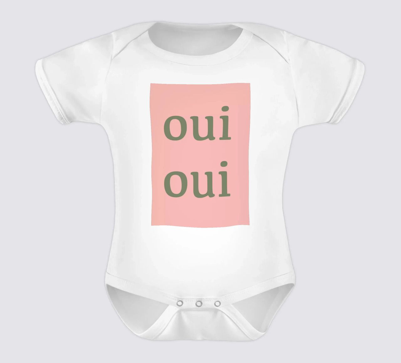 Oui Oui design tipografico francese body neonato maniche corte da Proper job studio