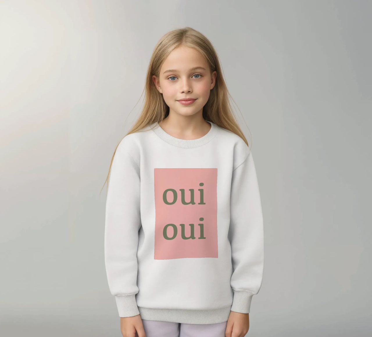 Oui Oui design tipografico francese felpa bambino da Proper job studio