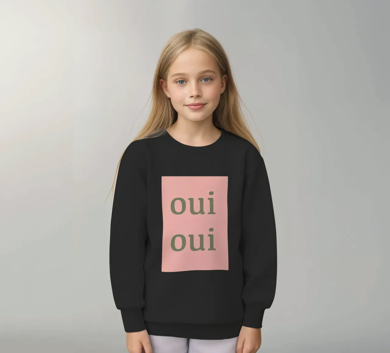 Oui Oui design tipografico francese felpa bambino da Proper job studio