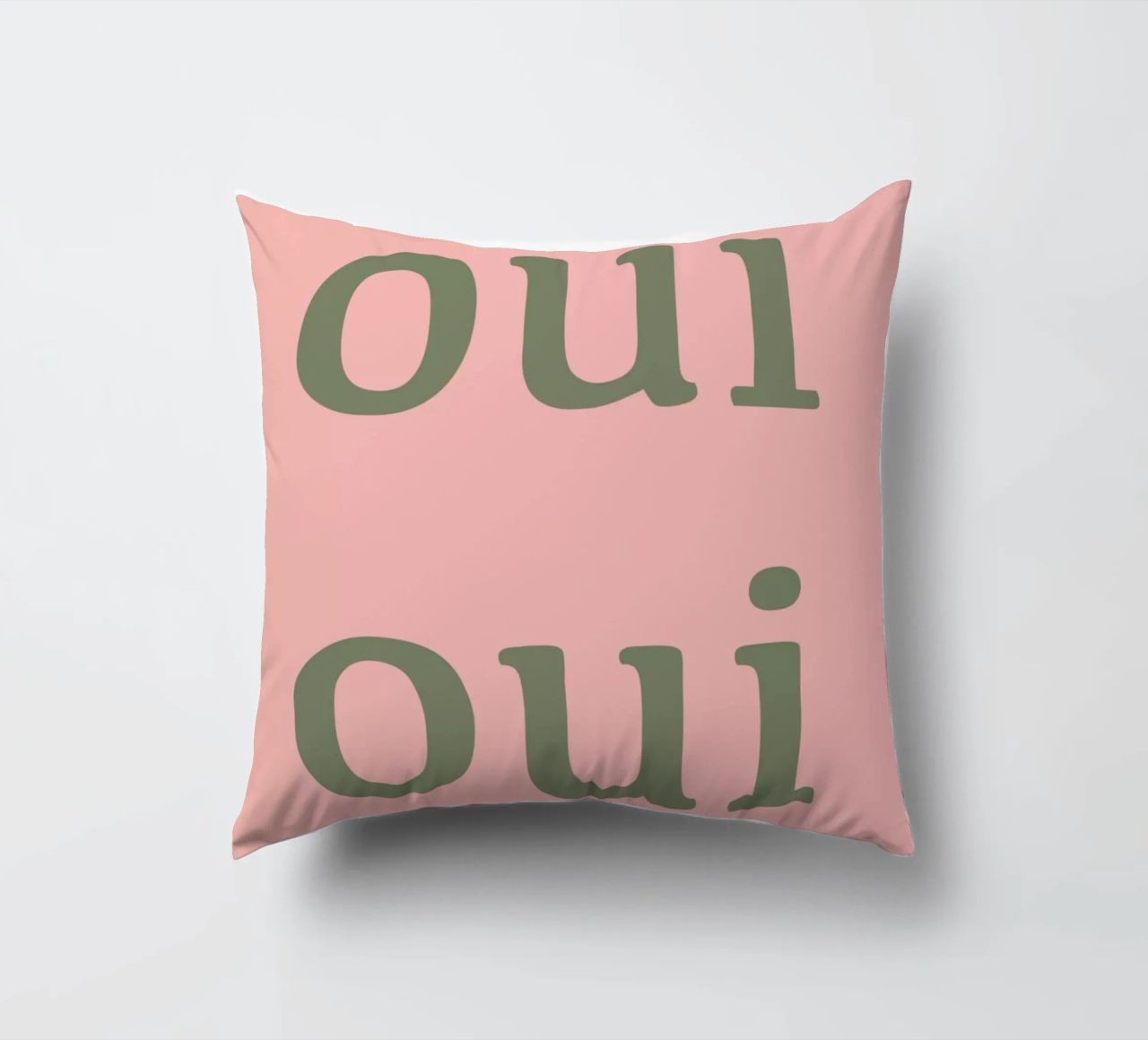 Oui Oui design tipografico francese cuscino da Proper job studio