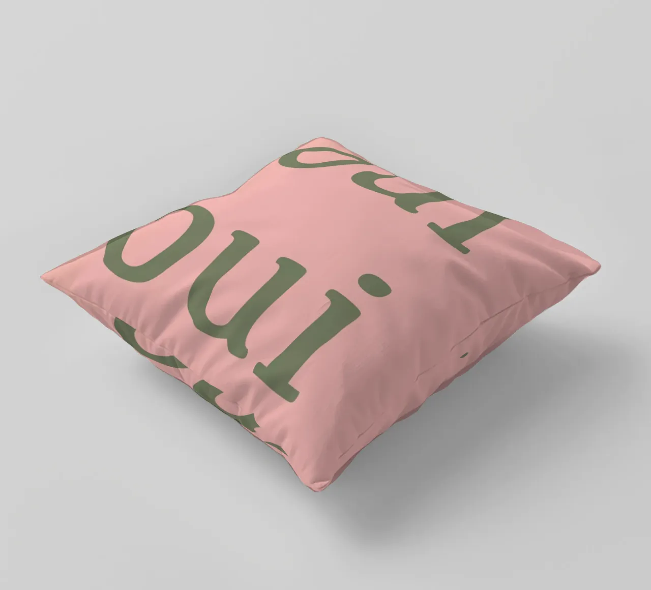 Oui Oui Frans typografisch ontwerp kussen van Proper job studio