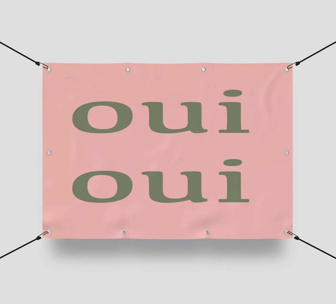 Oui Oui design tipografico francese telo in pvc da Proper job studio