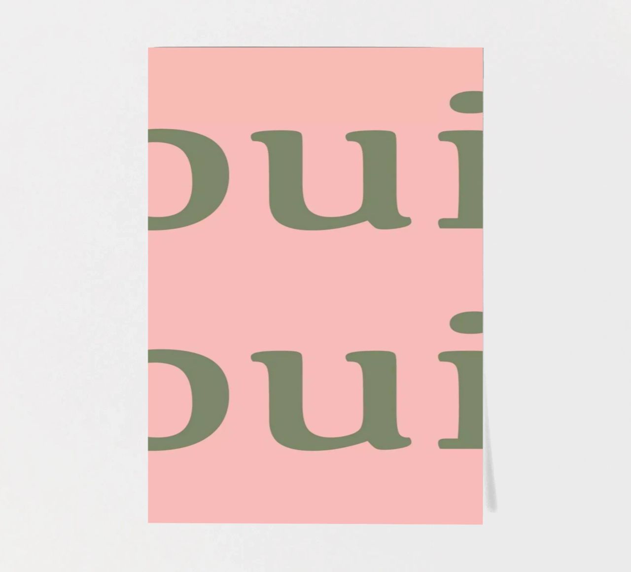 Oui Oui design tipografico francese foglio adesivo da Proper job studio