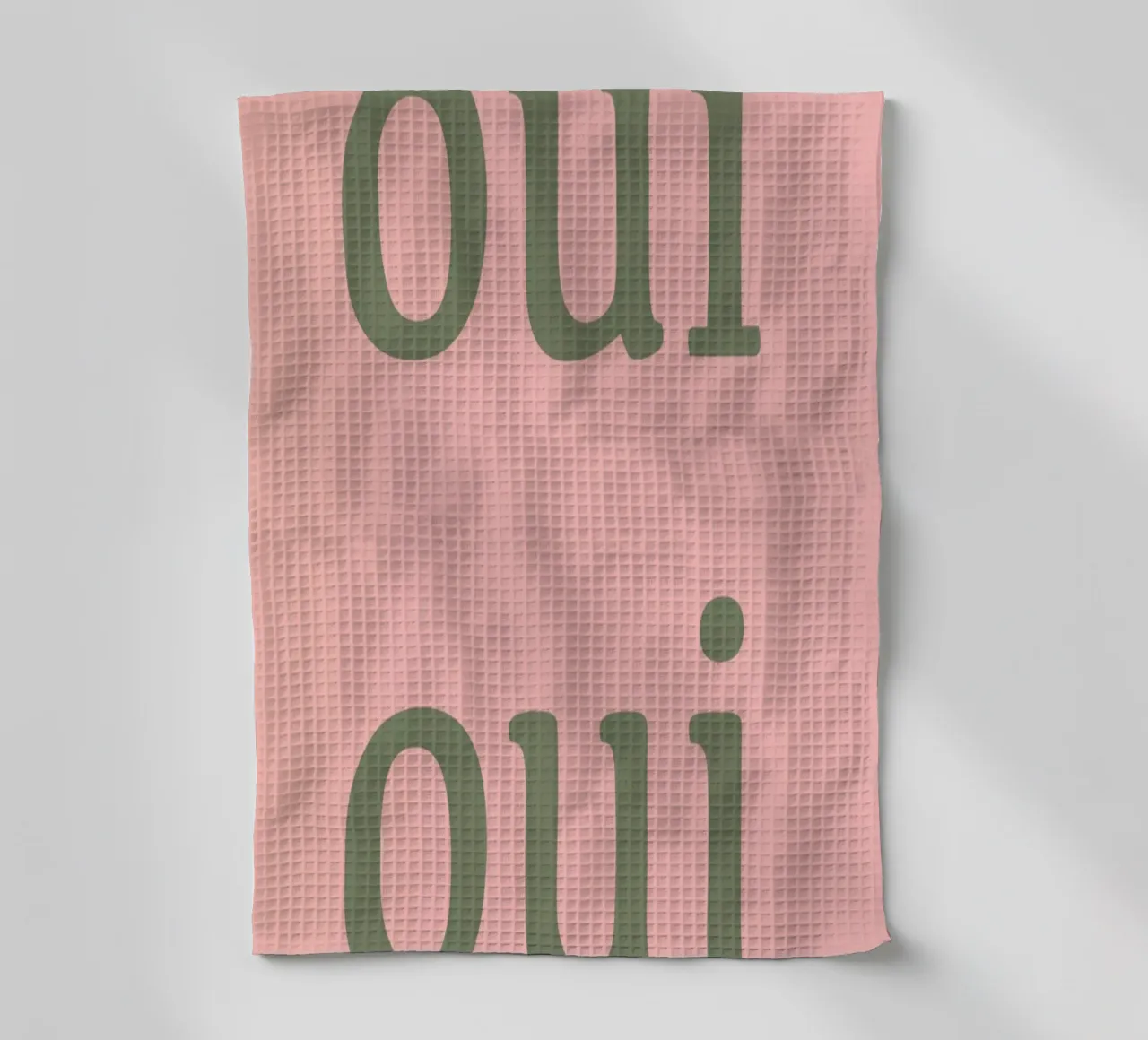 Oui Oui French typographie design paño de cocina de Proper job studio