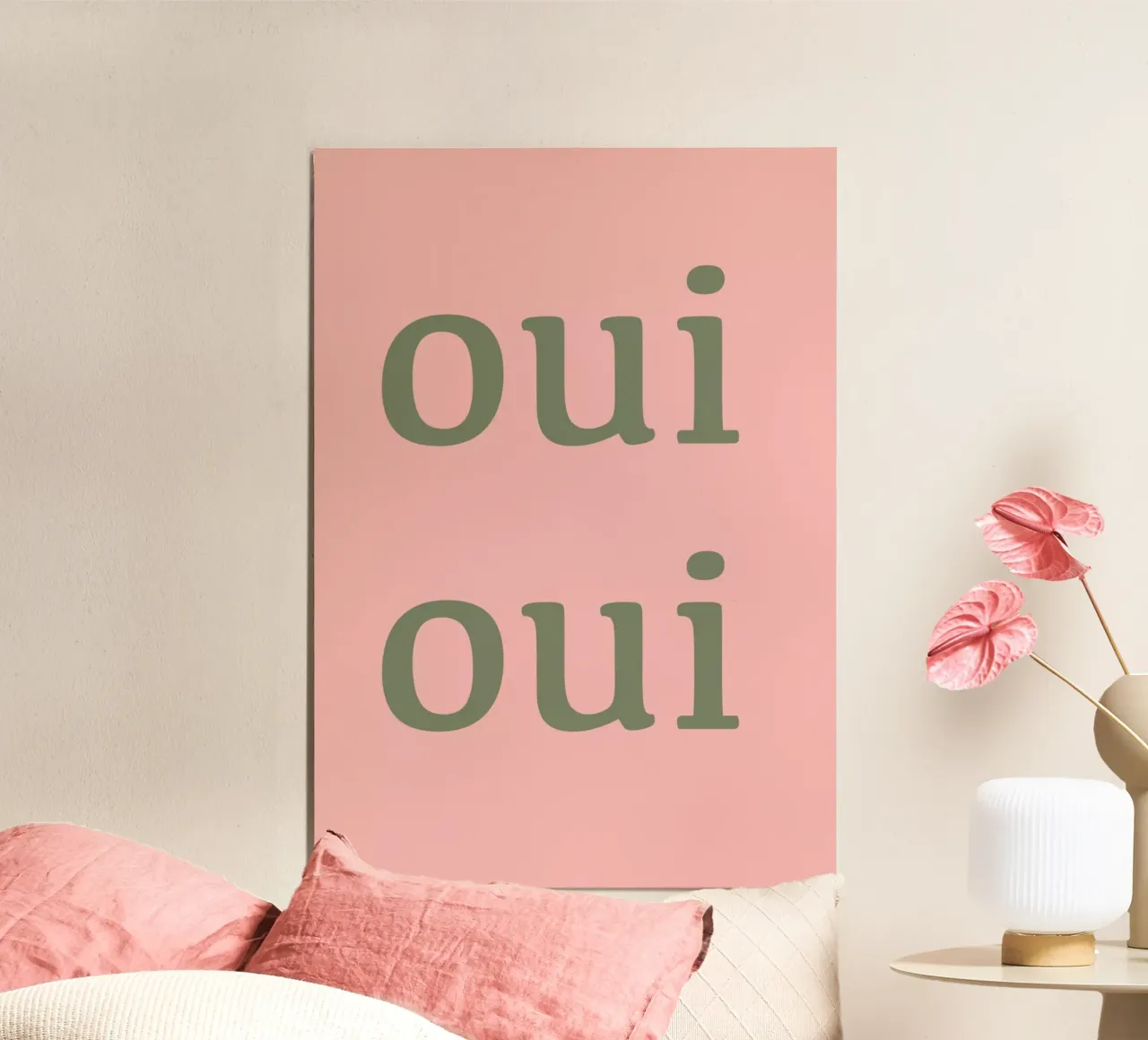 Oui Oui design tipografico francese alluminio dibond da Proper job studio