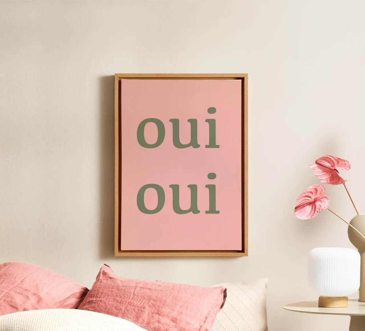 Oui Oui design tipografico francese tela da Proper job studio