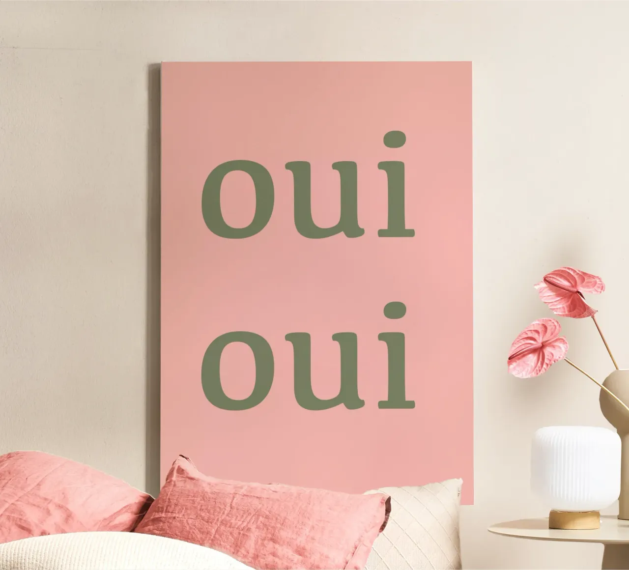 Oui Oui design tipografico francese tela da Proper job studio