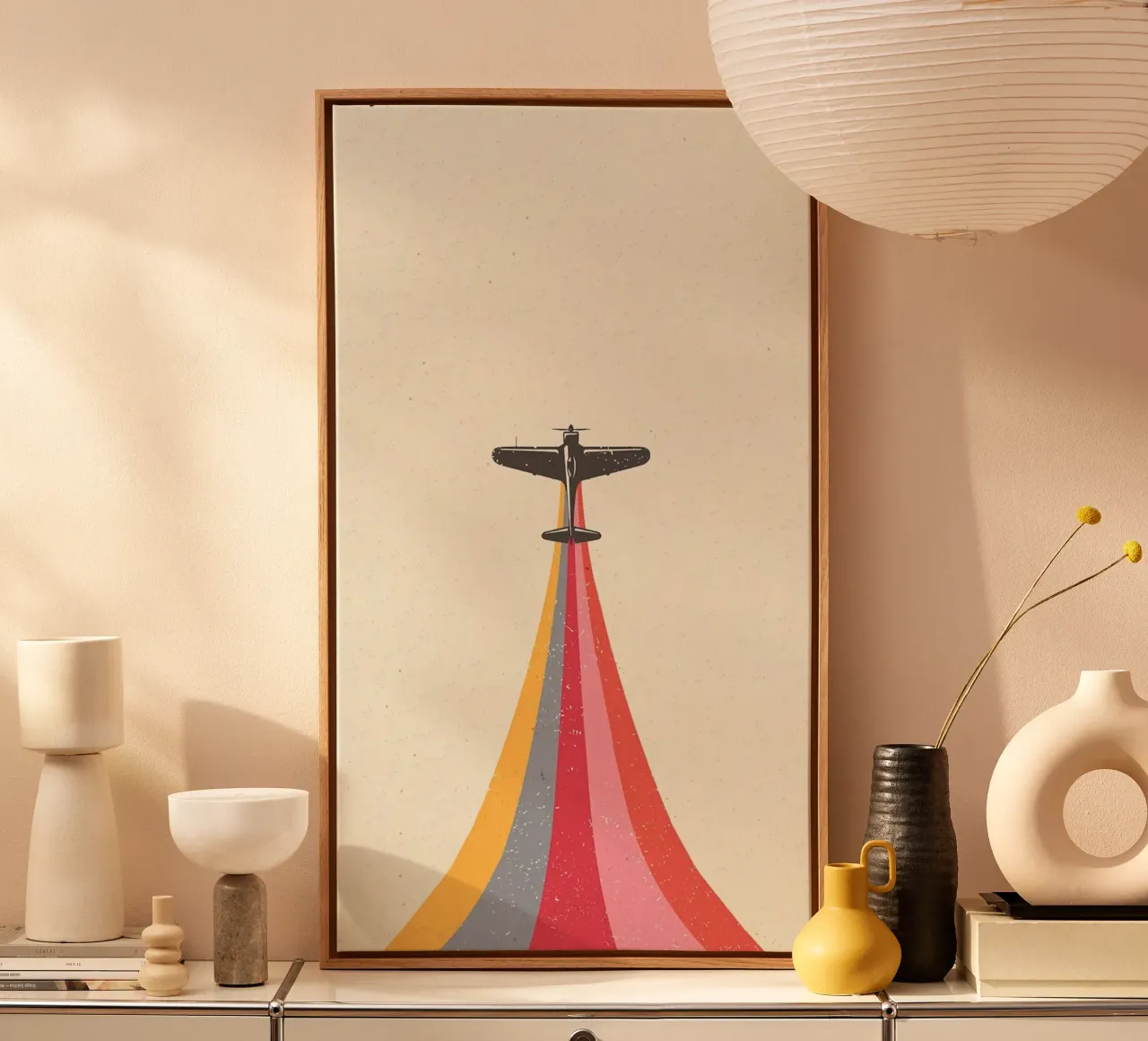 colorful plane tracks tela con Cornice a cassetta da sunity