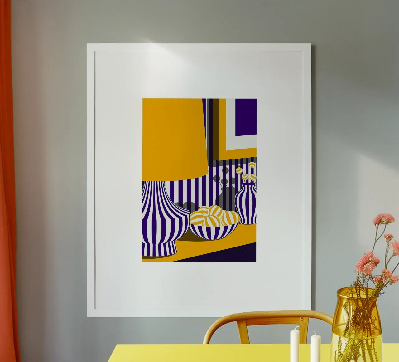 parallel line shape vase poster by sunity