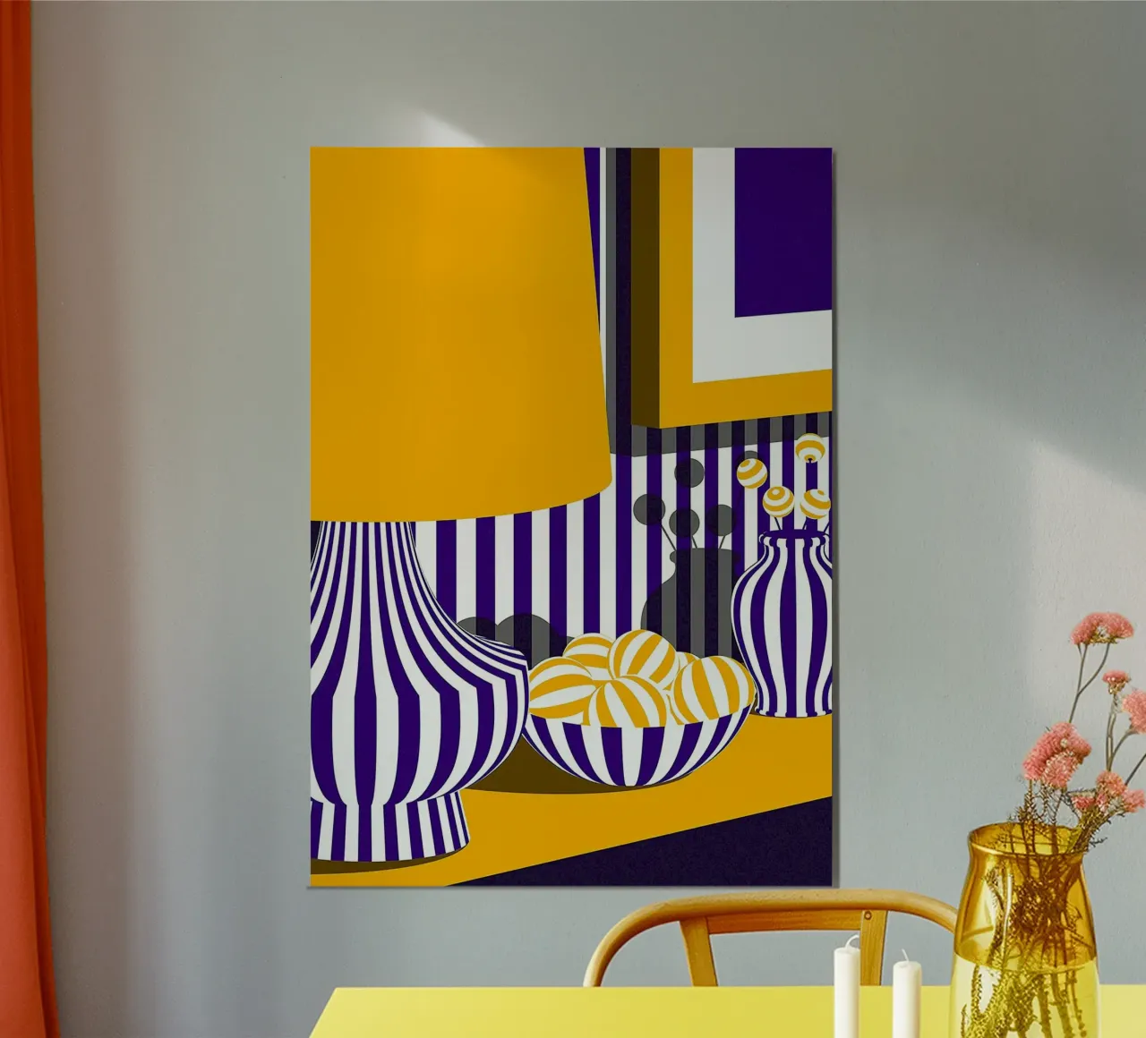 parallel line shape vase poster by sunity