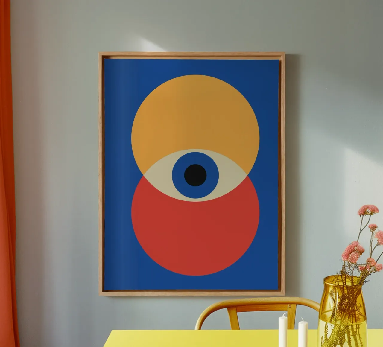 eye in circle tela con Cornice a cassetta da sunity