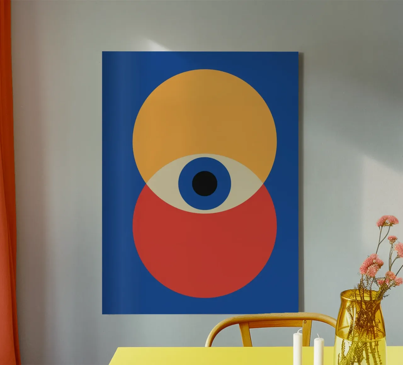 eye in circle tela con Cornice a cassetta da sunity