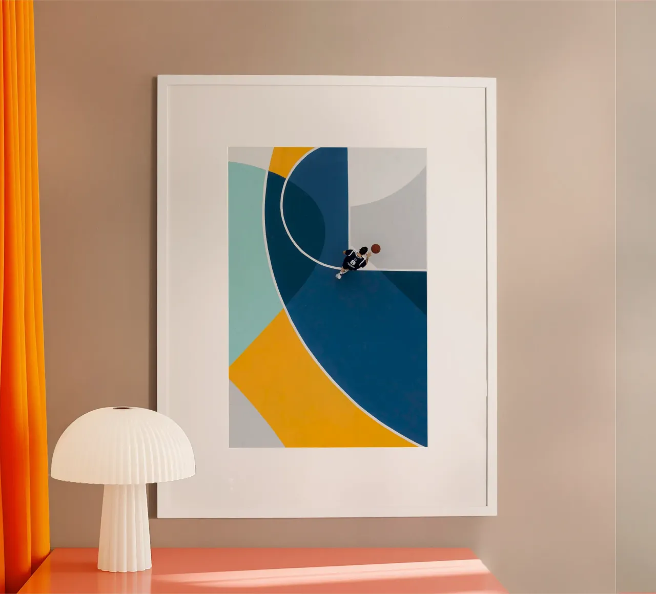 circle line color volleyball poster con telaio in plastica da panada