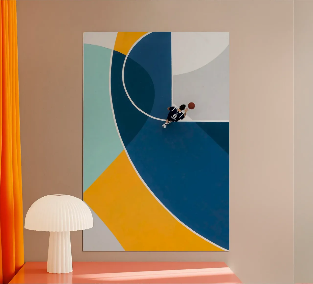 circle line color volleyball poster con telaio in plastica da panada