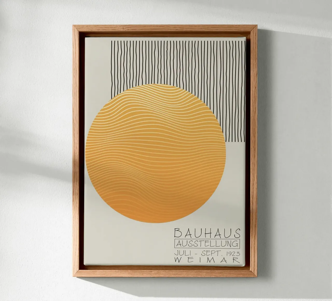 bauhaus circle curve canvas with Floater frame by sunity