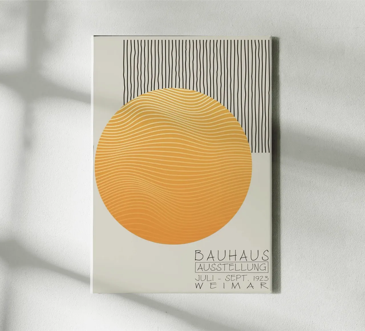bauhaus circle curve canvas with Floater frame by sunity