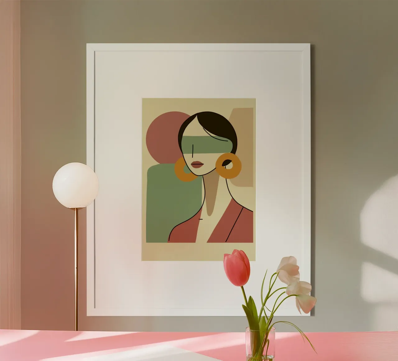 girl with sheet in shape poster con telaio in plastica da sunity
