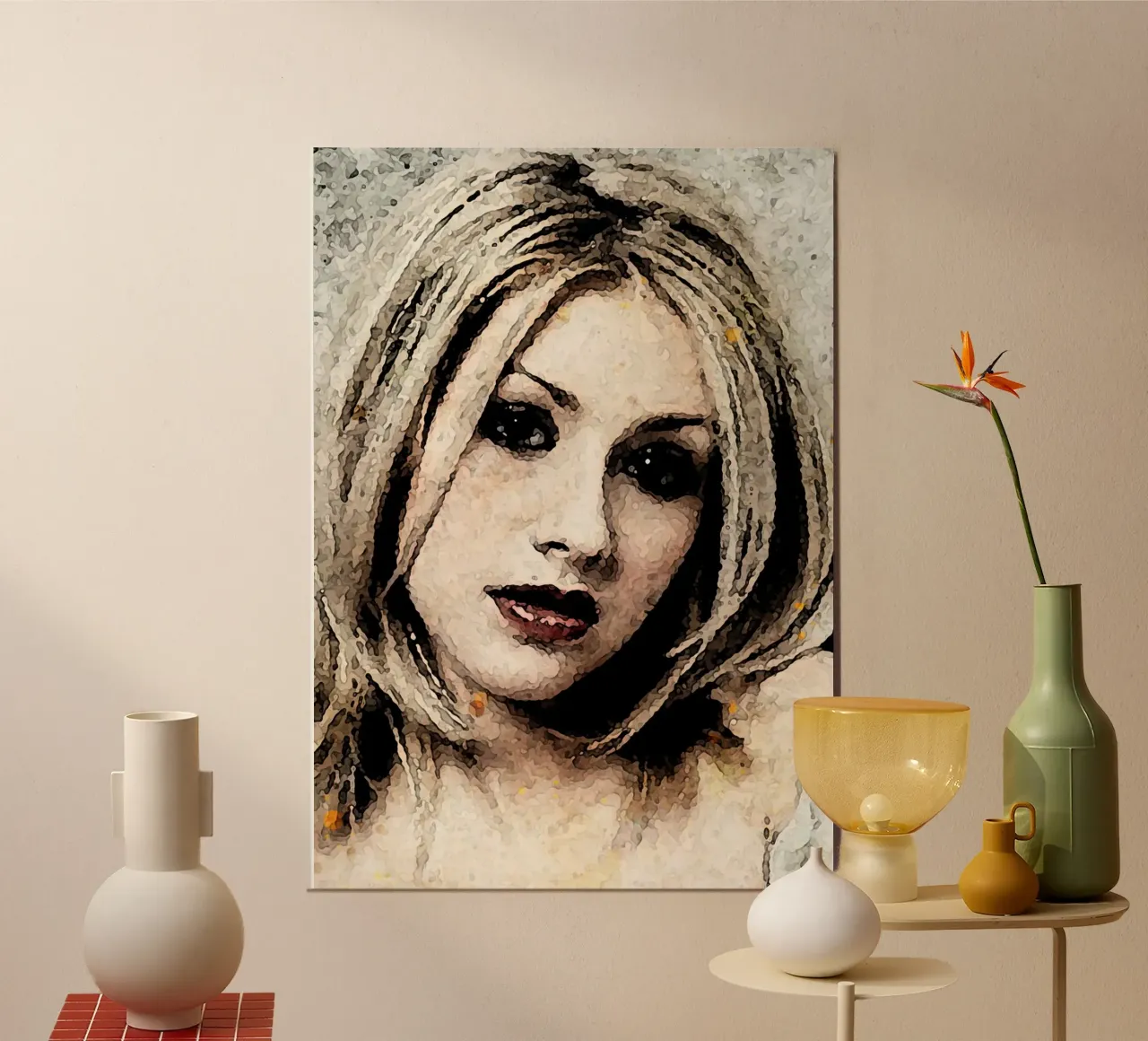 1001 ink art Christina A poster con telaio in legno da aank1001