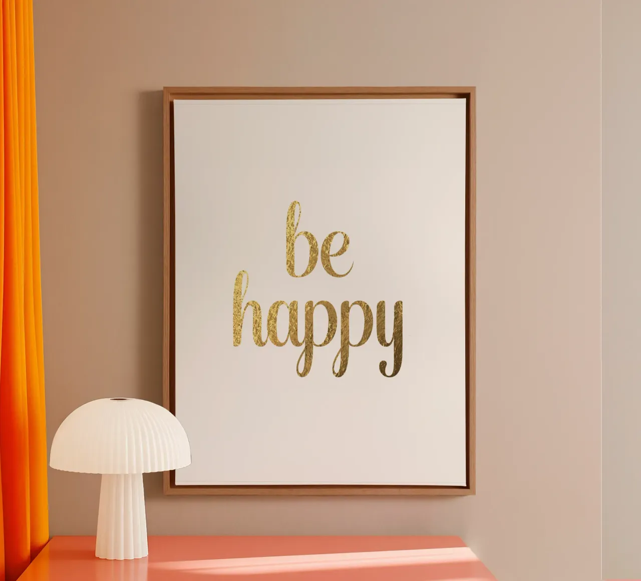 Be happy canvas with Floater frame by PinkCandyWalls