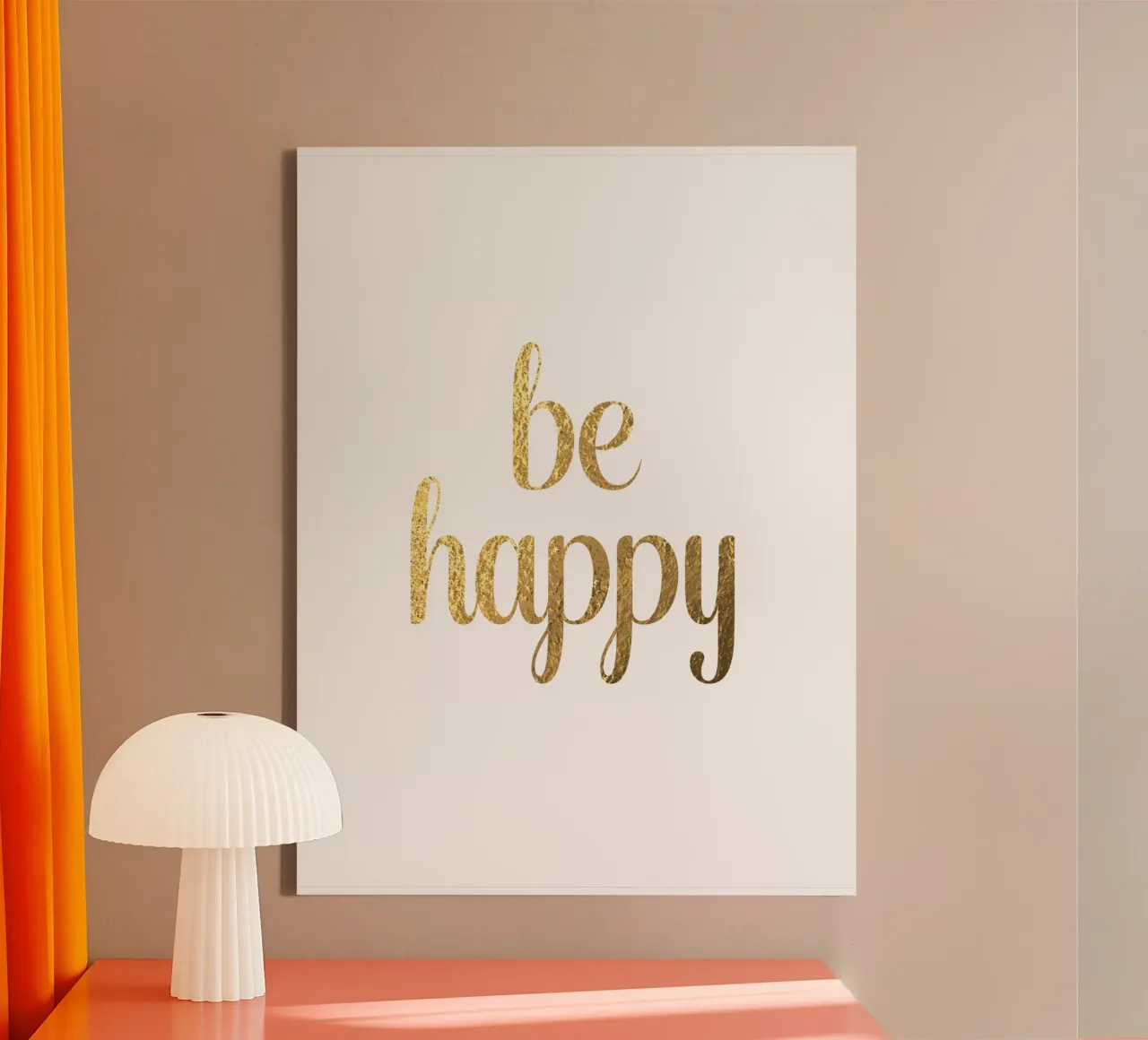Be happy canvas with Floater frame by PinkCandyWalls